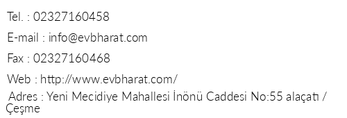 Ev Bharat telefon numaralar, faks, e-mail, posta adresi ve iletiim bilgileri